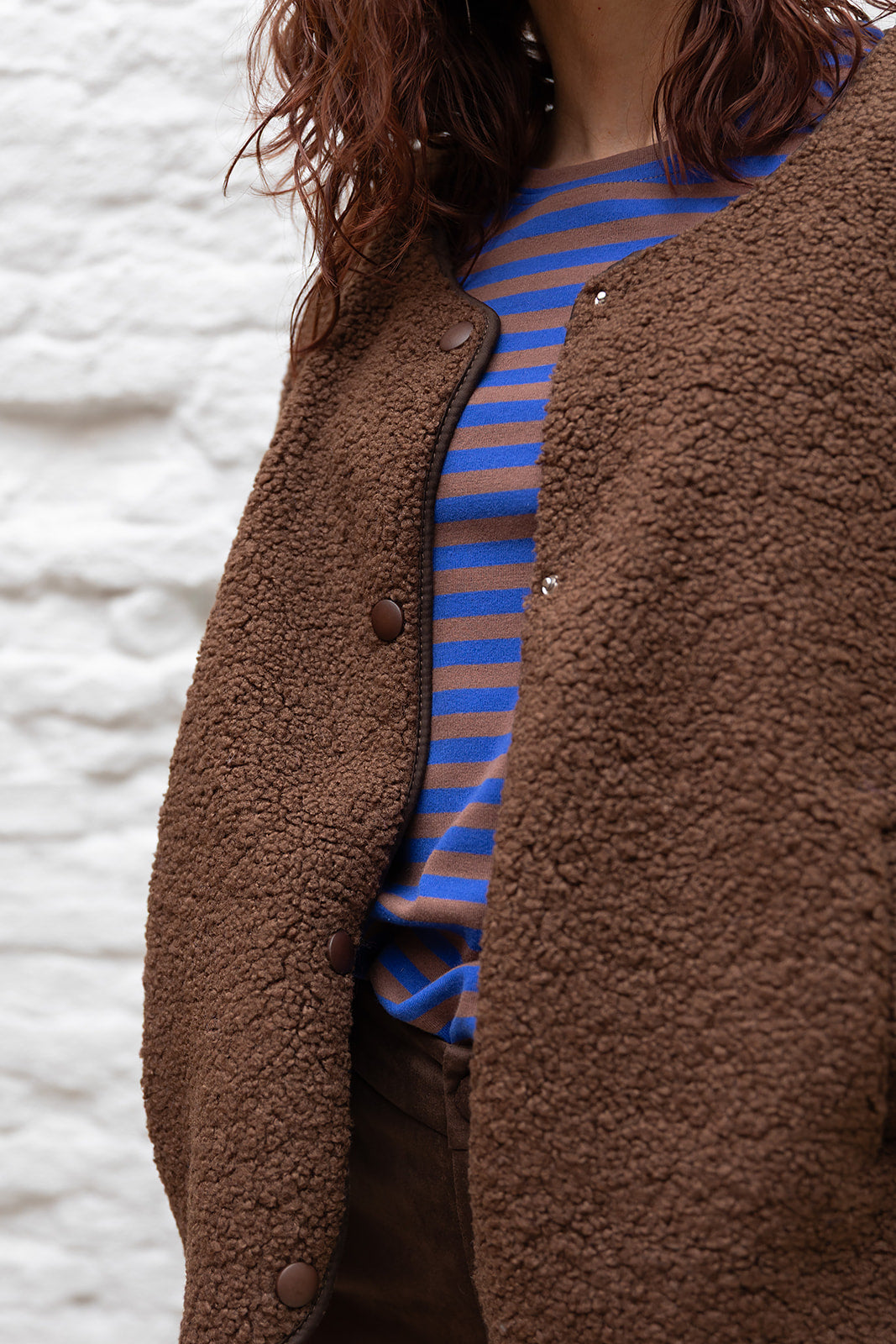 MILA Teddy gilet - Bruin
