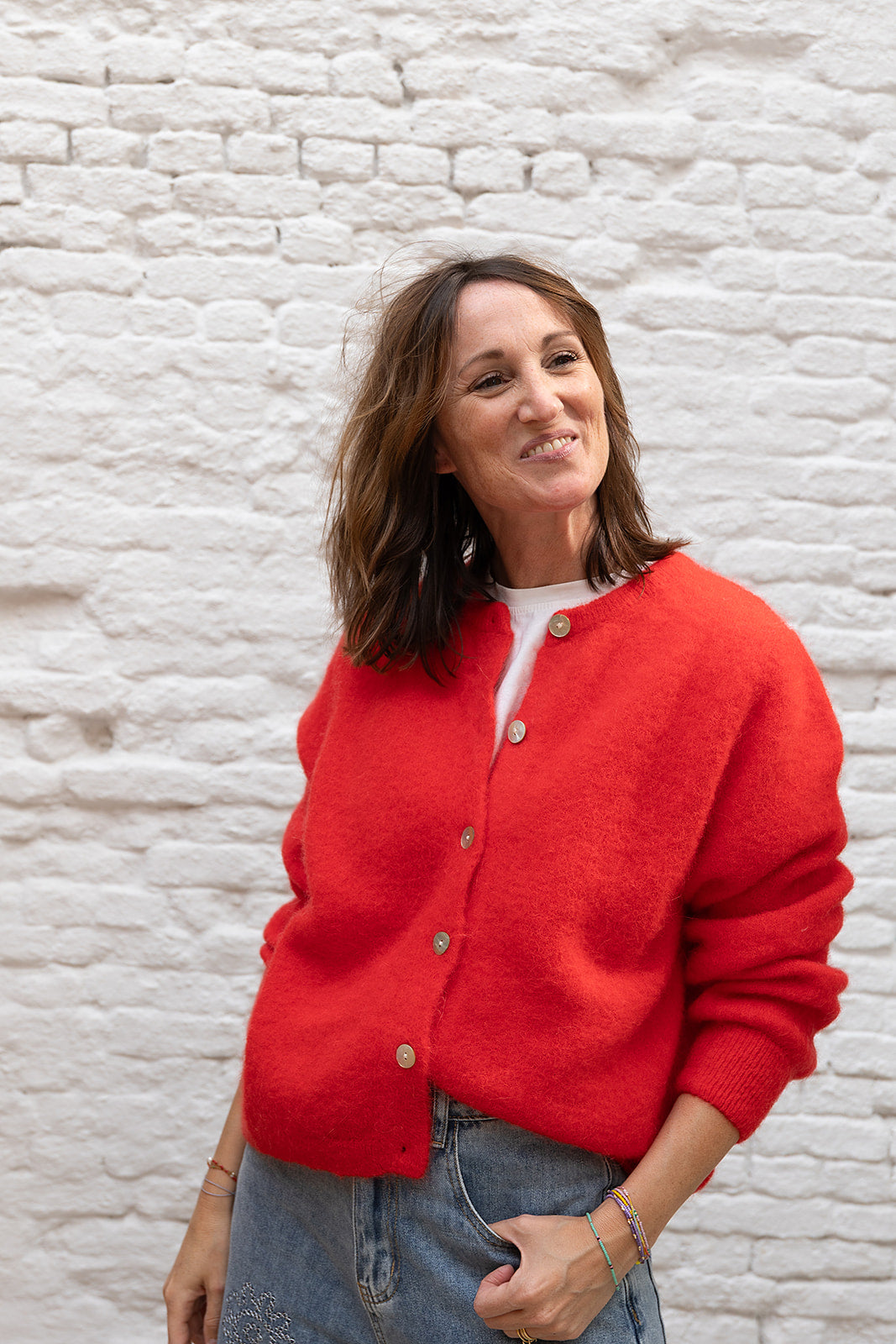 FRIE cardigan - Rood