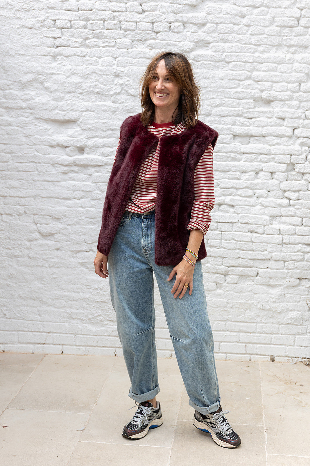 VASSILISSA - Bordeaux fur gilet