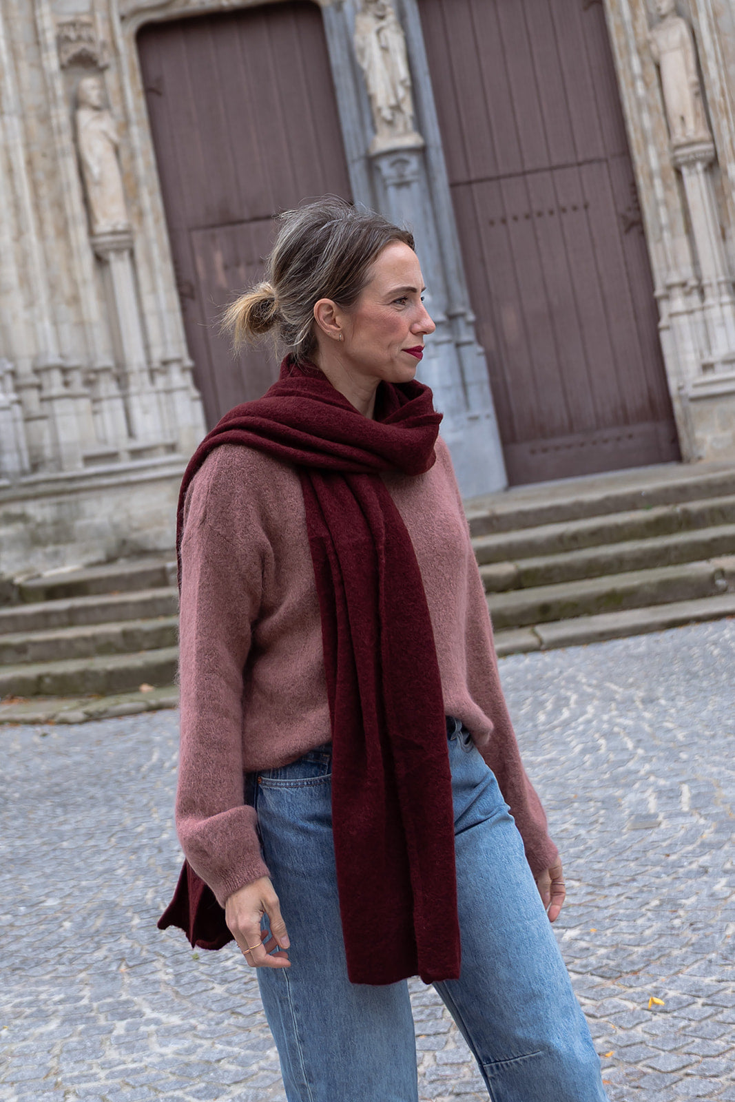 Oversized sjaal - Bordeaux