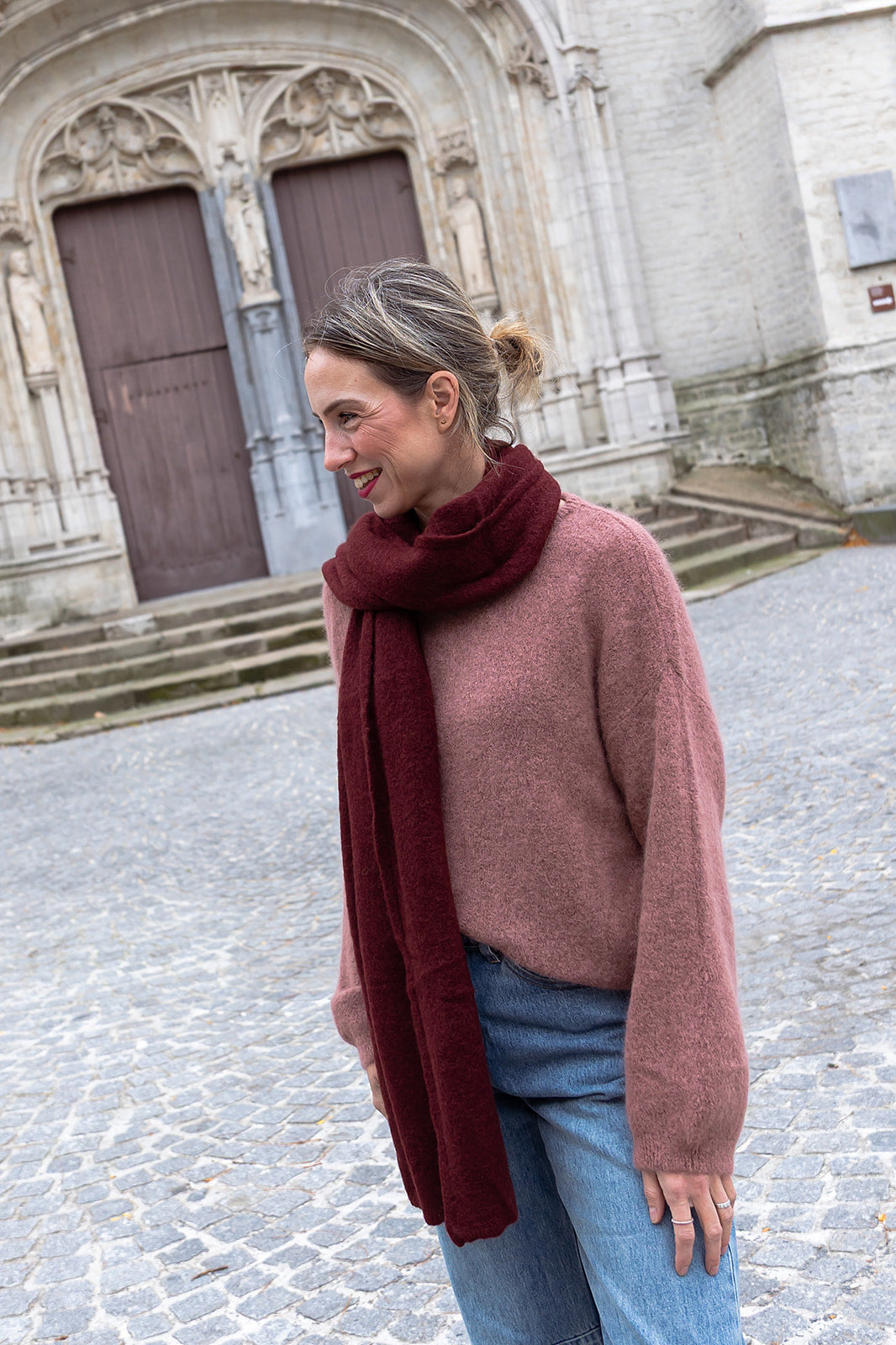 Oversized sjaal - Bordeaux