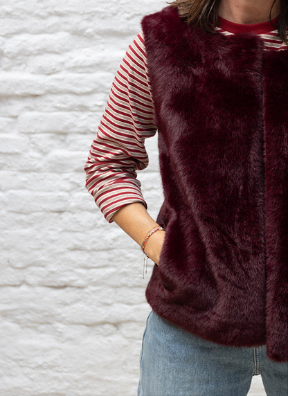 VASSILISSA - Bordeaux fur gilet