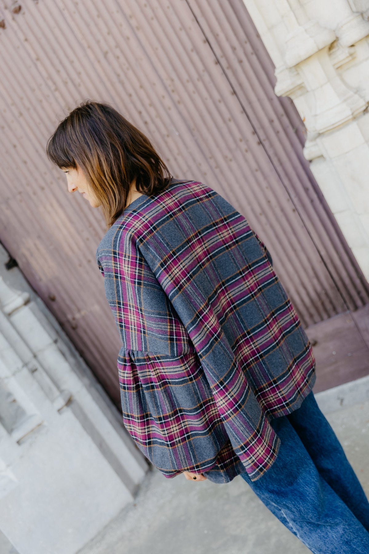 GI vest geruit - Bordeaux