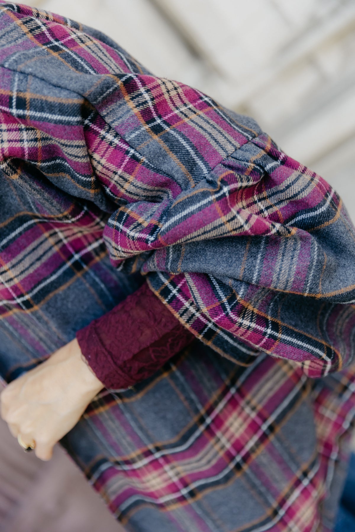 GI vest geruit - Bordeaux