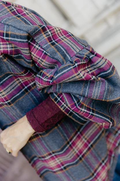 GI vest geruit - Bordeaux