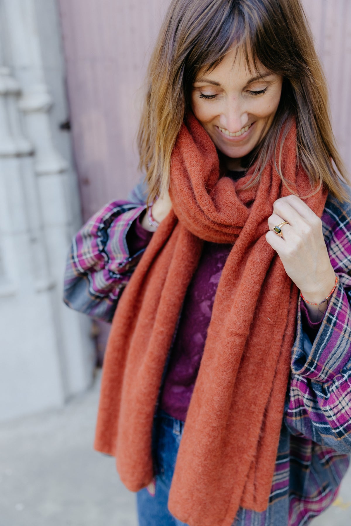 GI vest geruit - Bordeaux