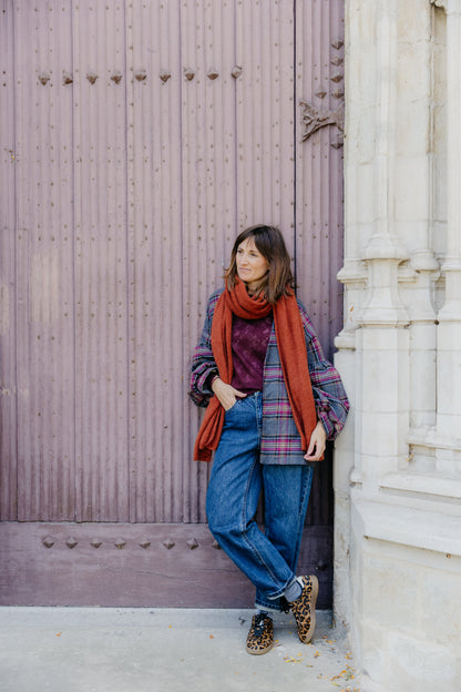 GI vest geruit - Bordeaux