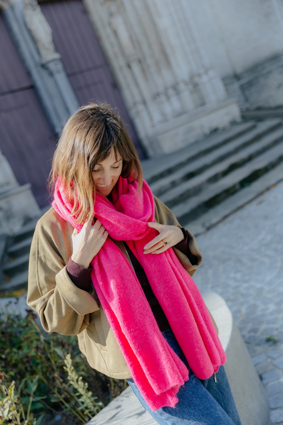 AB sjaal - Neon pink