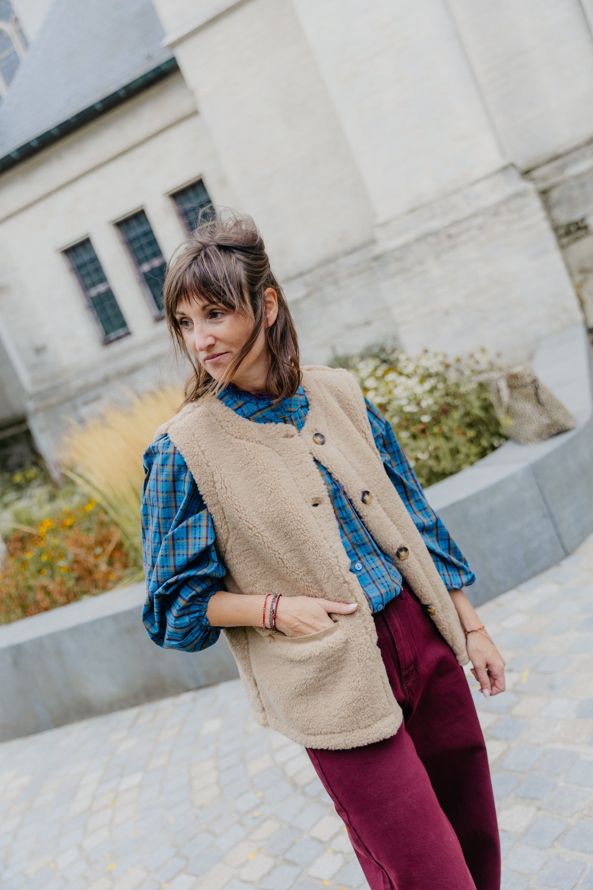 FQ EDDY waistcoat - Moon bean