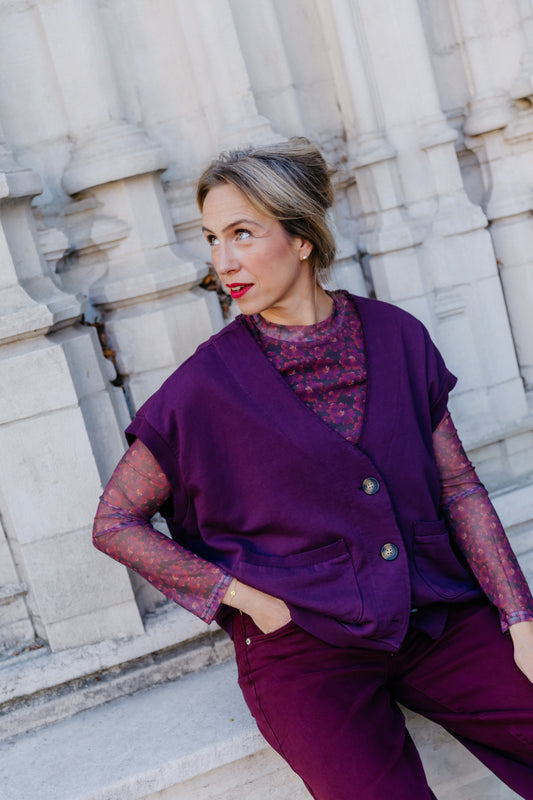 RI sweat gilet - Bordeaux