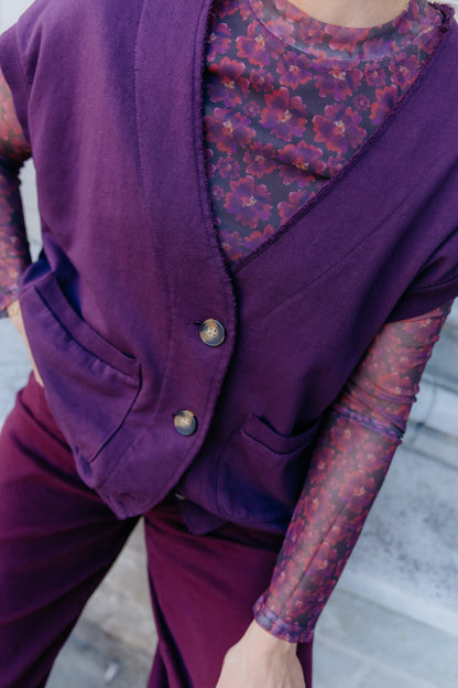 RI sweat gilet - Bordeaux