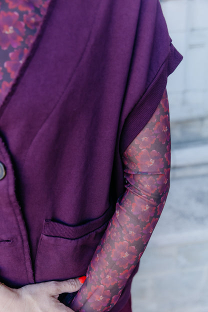 RI sweat gilet - Bordeaux