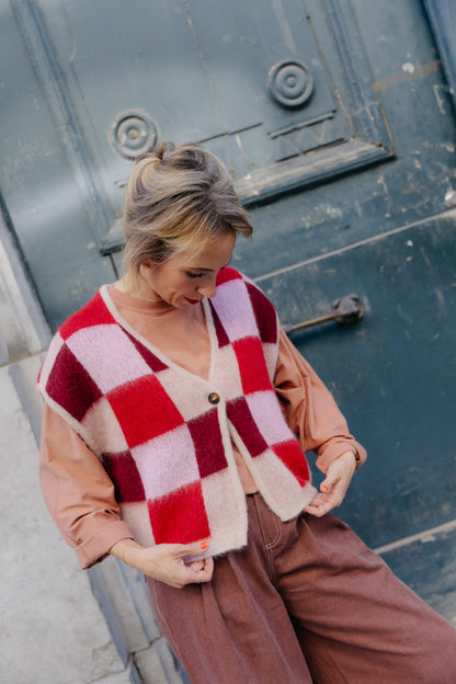 MT Gilet check - Red