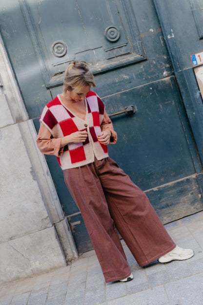 MT Gilet check - Red