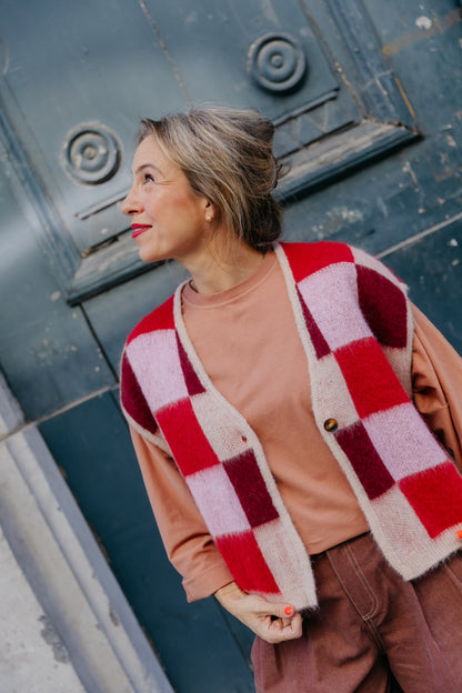 MT Gilet check - Red