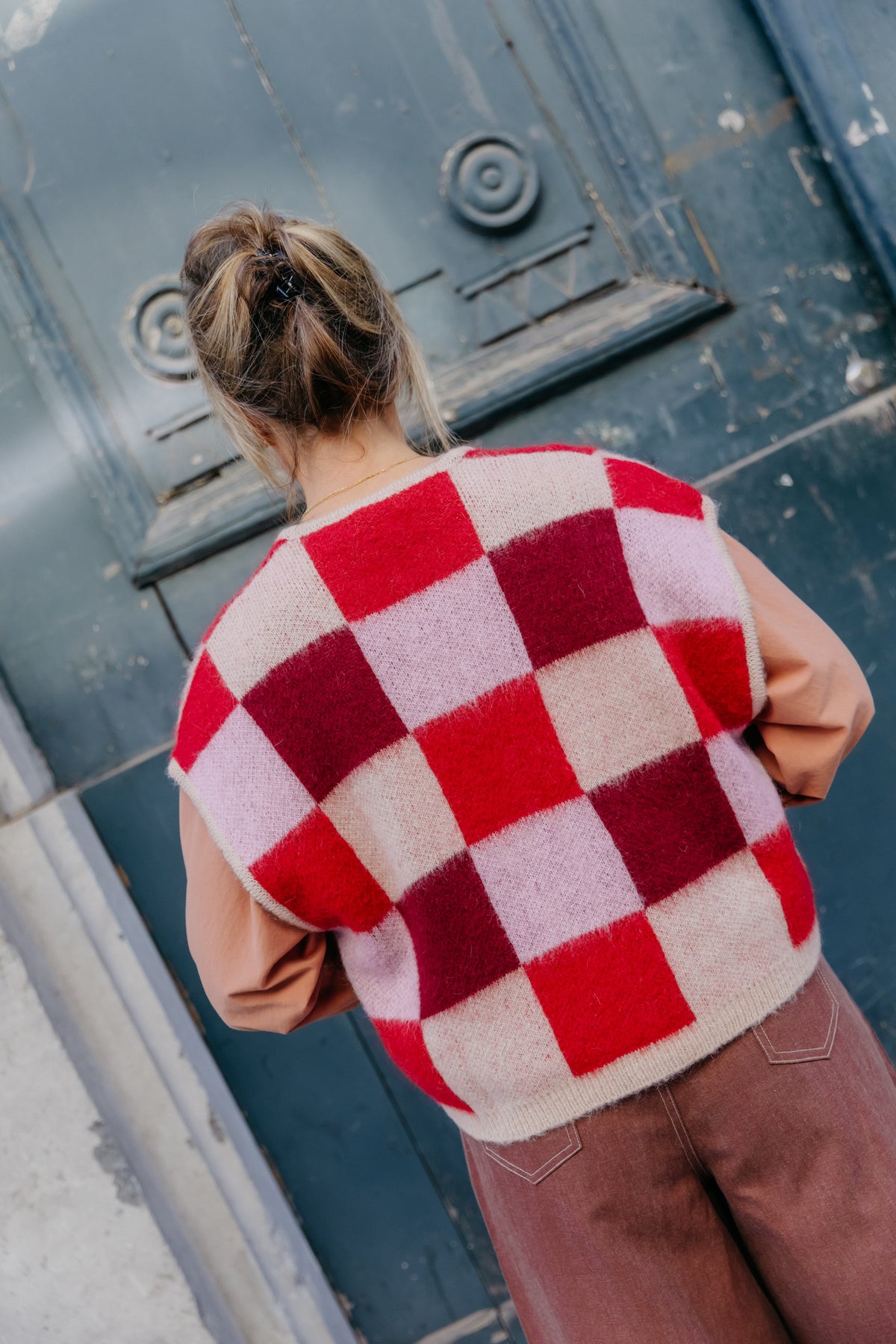 MT Gilet check - Red