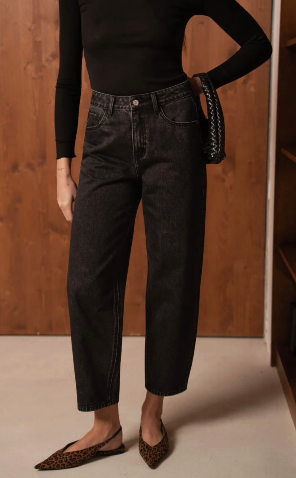 Barrel denim - Washed black