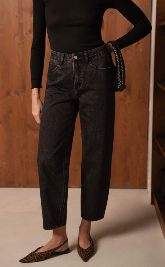 Barrel denim - Washed black