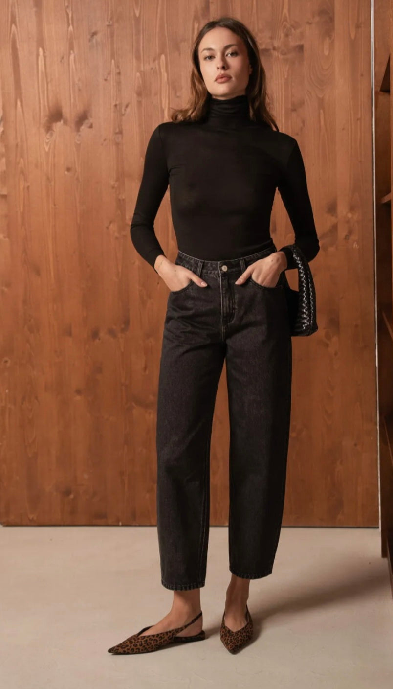 Barrel denim - Washed black