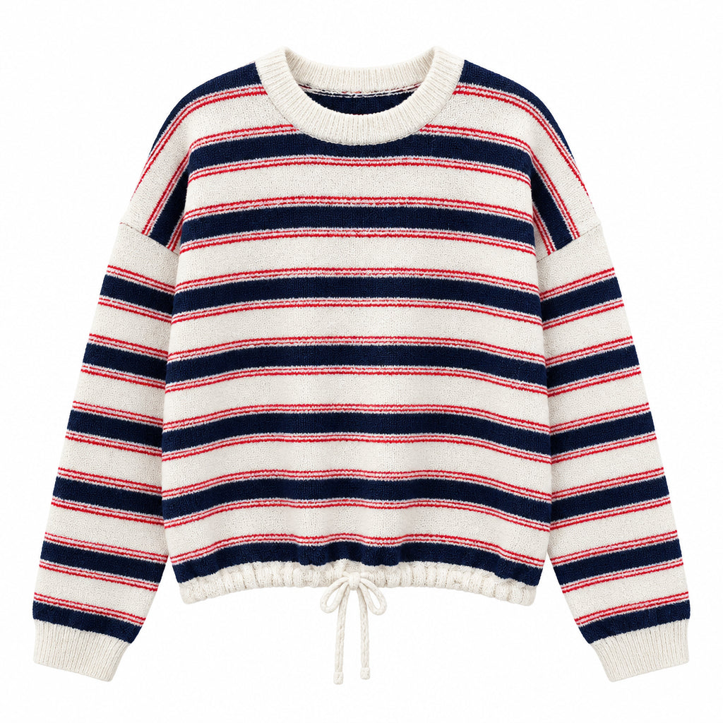 KY Belle pull - Ecru/navy/red