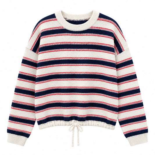 KY Belle pull - Ecru/navy/red