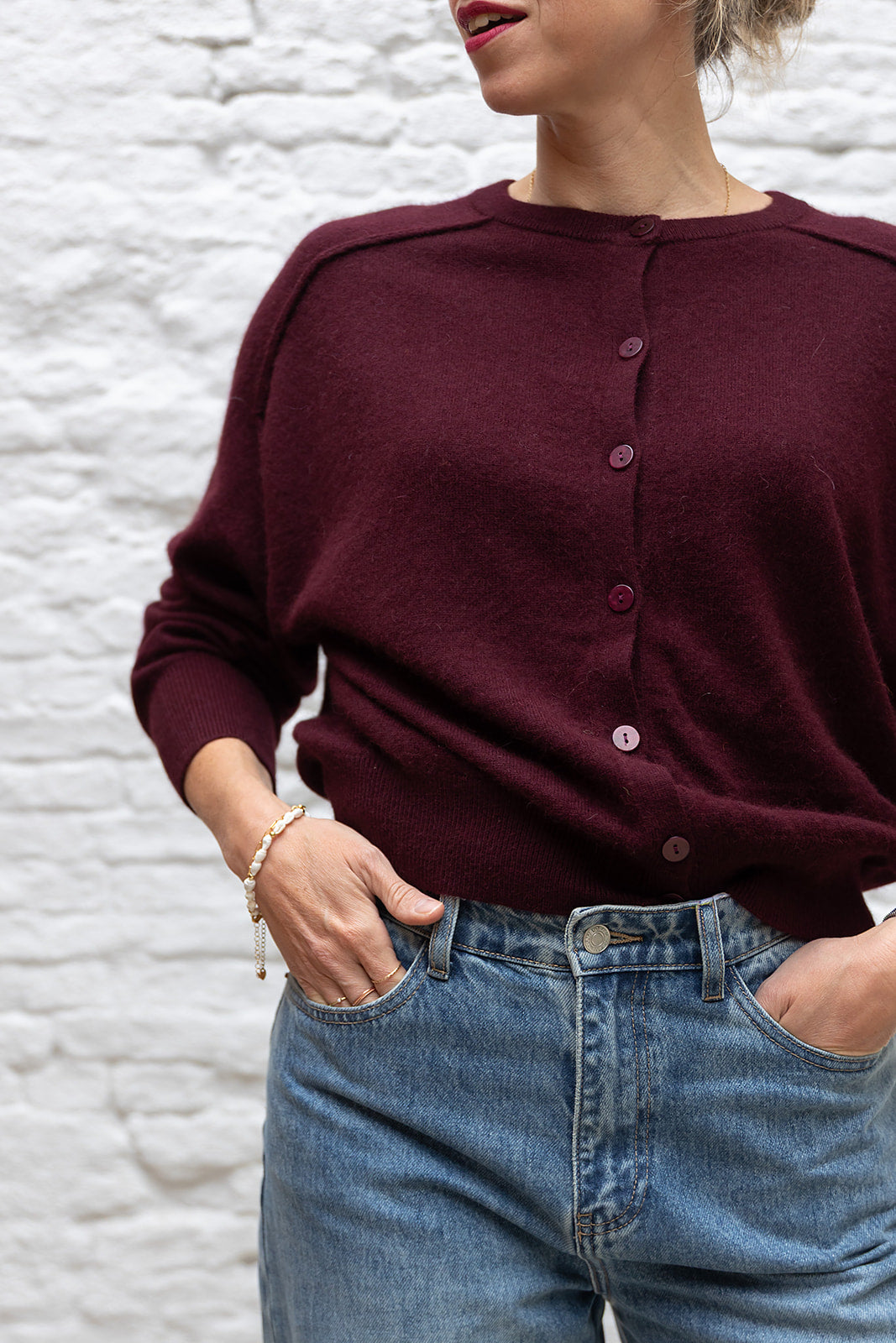 BURY cardigan - Bordeaux