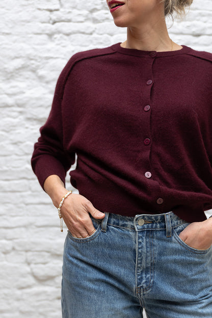 BURY cardigan - Bordeaux