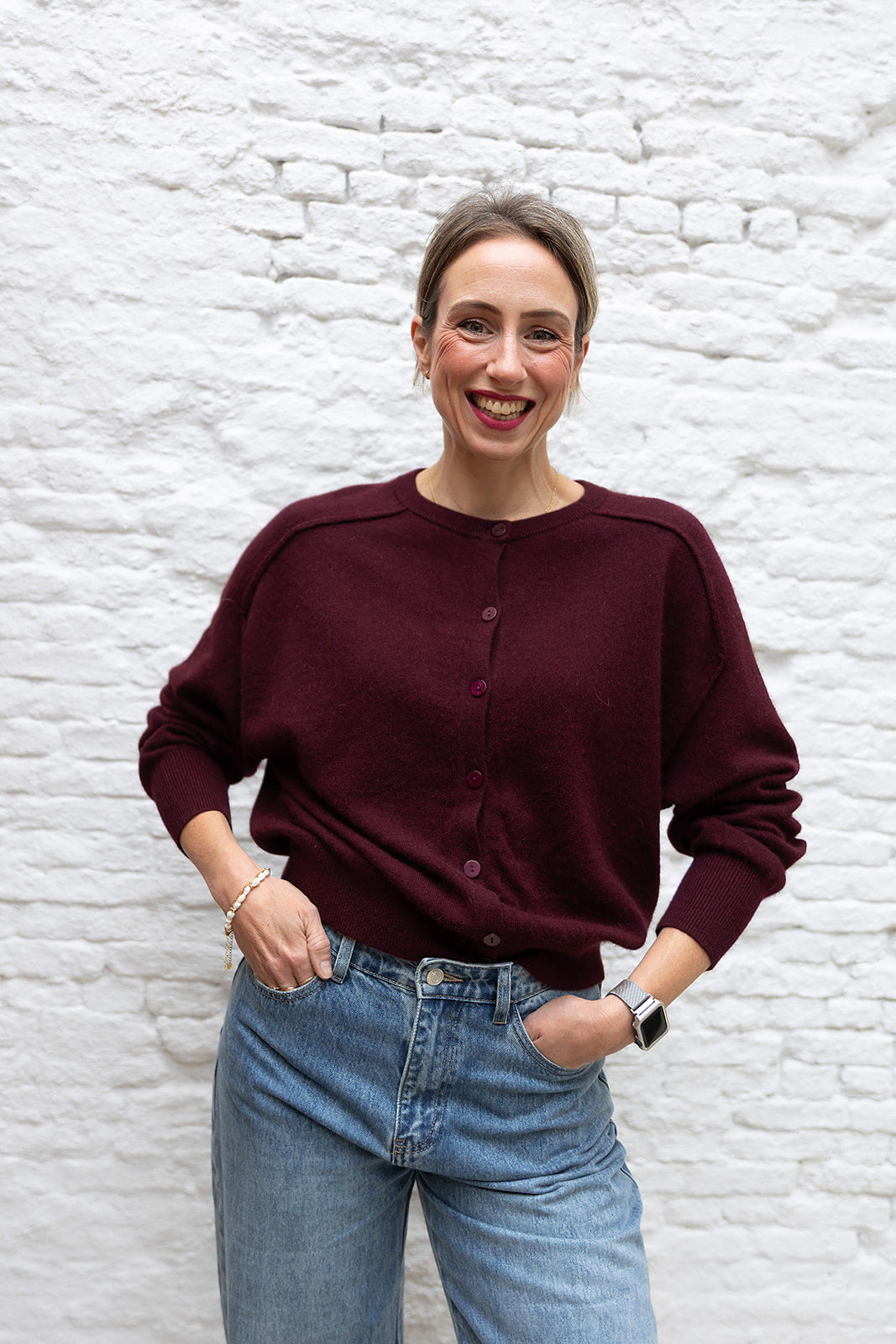 BURY cardigan - Bordeaux