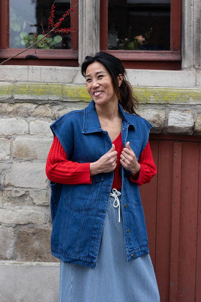 PH CLIO denim gilet - Blue