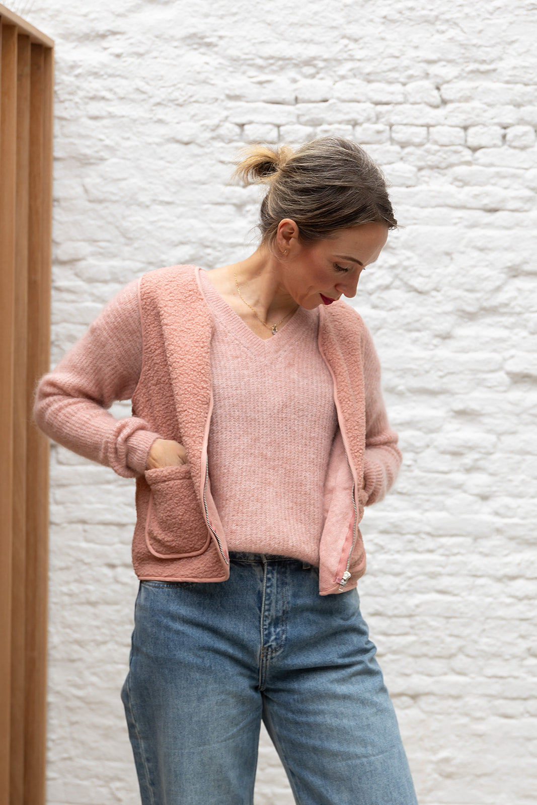 MILA Teddy gilet - Blush
