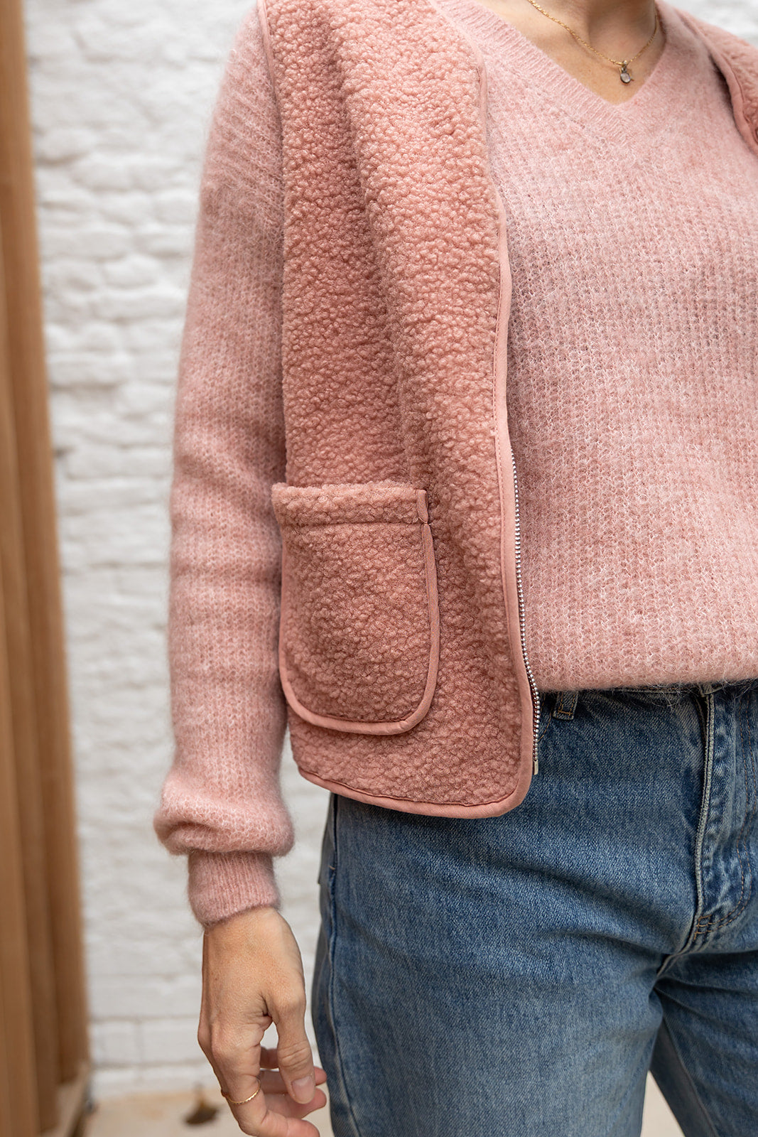 MILA Teddy gilet - Blush