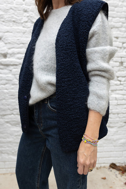 MILA Teddy gilet - Navy