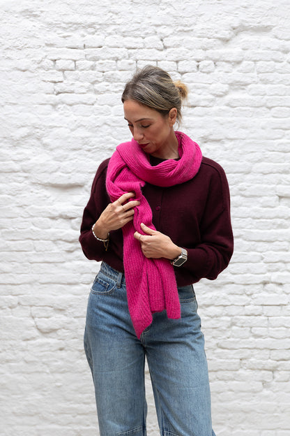 Sjaal met rib - Framboise