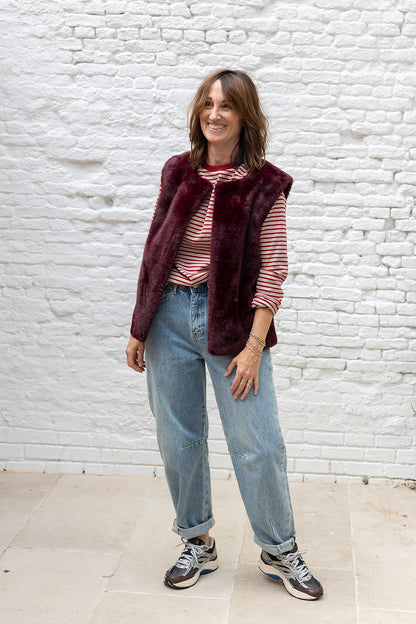 VASSILISSA - Bordeaux fur gilet
