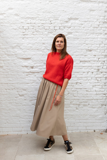 ACACIA rok - Beige fake leder