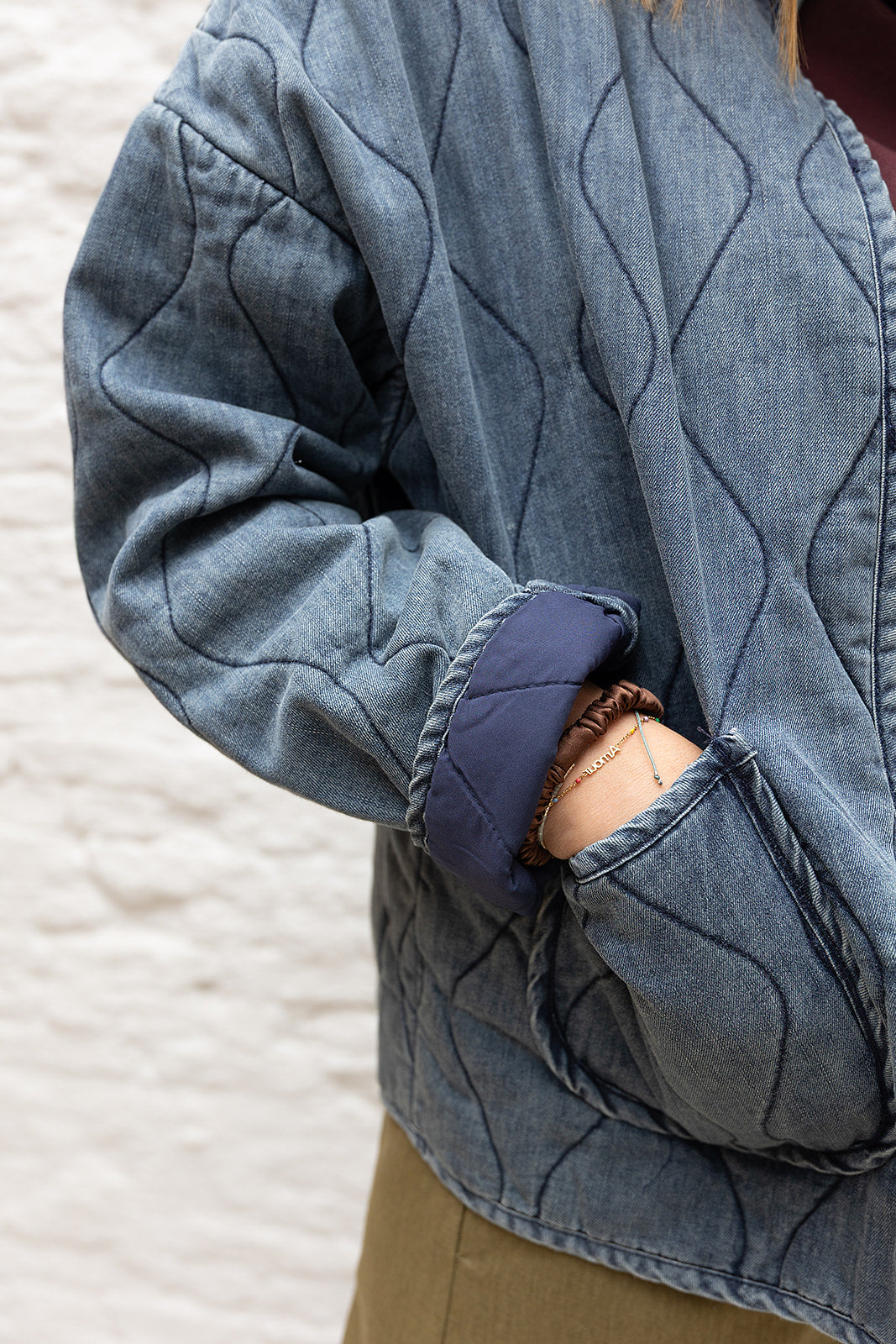 OLIVE Vest - Washed denim