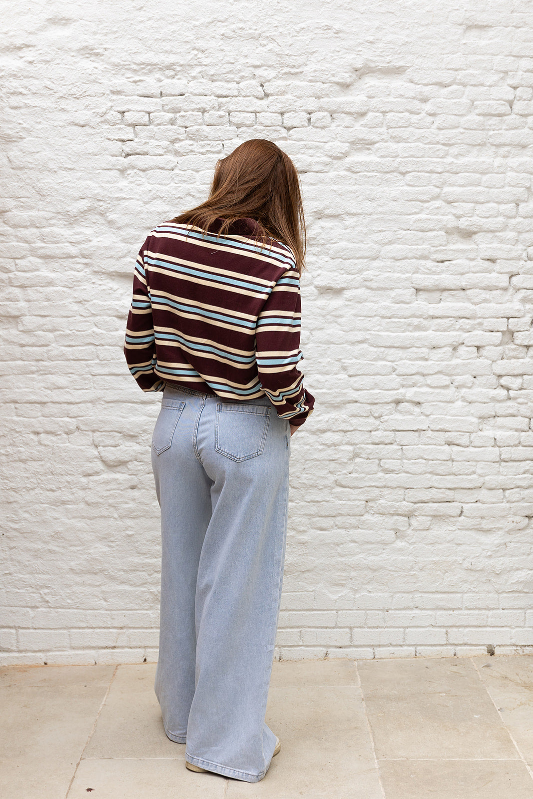 PIQUE polo - Prune stripes