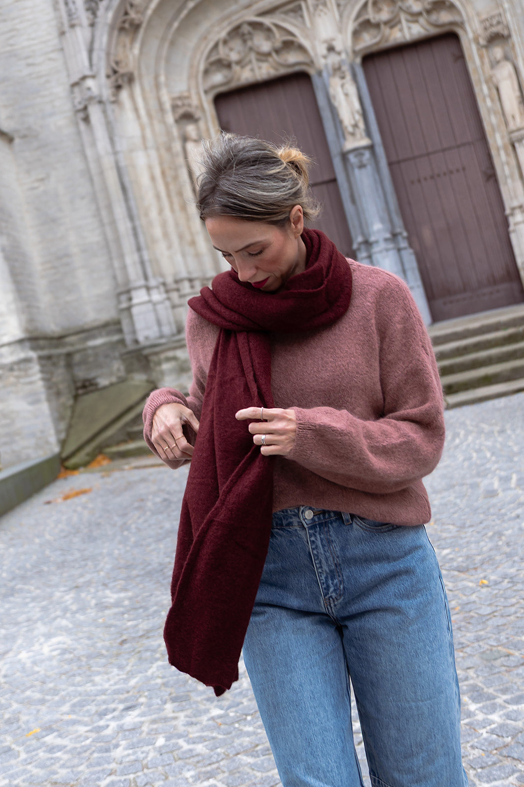 Oversized sjaal - Bordeaux
